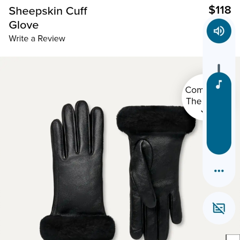 Black Sheepskin Cuff Gloves